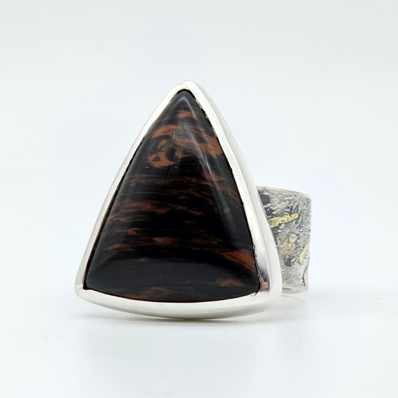 Anillo Kum Boo con obsidiana caoba - Imagen 2