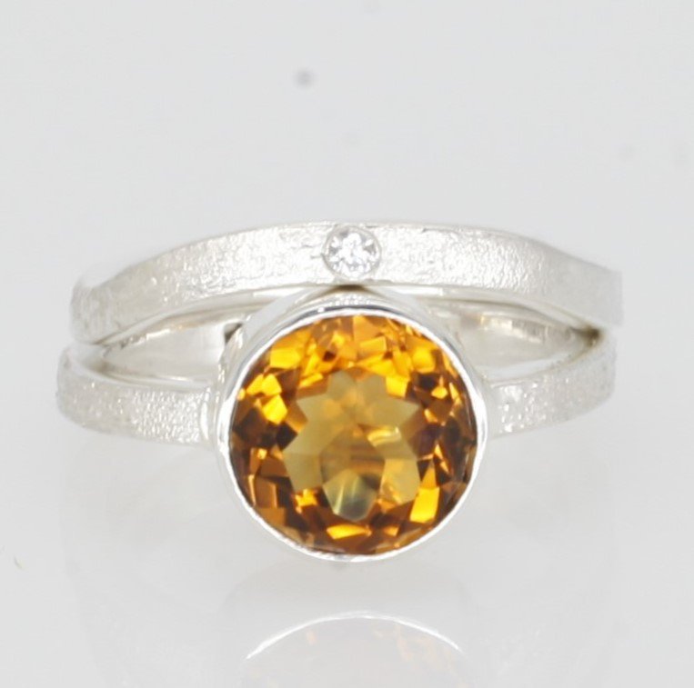 Anillo Ale con citrino XL talla brillante - Imagen 2