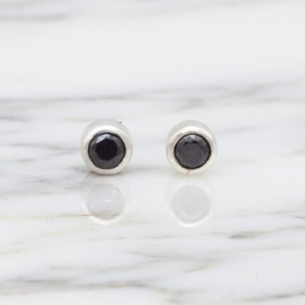 Caravanas Zafiros negros naturales 3mm